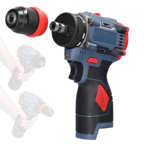 18V 2-in-1 Electric Screwdriver Drill with Brushless Motor 45Nm Rechargeable Multi-function Screwdriver Impact Drill