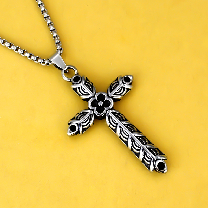 2026 European and American Jewelry Titanium Steel Pendant Men's Stainless Steel Necklace Non-Fading Retro Viking Cross 2026 European and American Jewelry Titanium Steel Pendant Men's Stainless Steel Necklace Non-Fading Retro Viking Cross