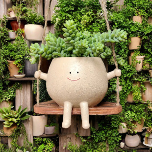Swing Cradle Flower Pot Ornaments Home Courtyard High-End Garden Elf World Cute Flower Pot