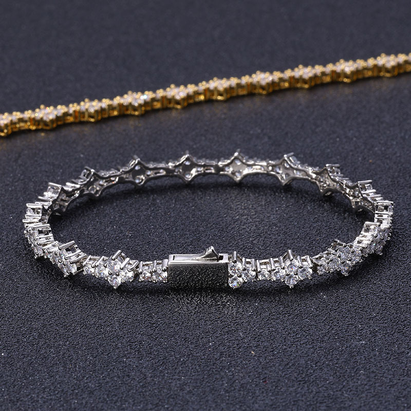 All Seasons Season Hip-Hop Rhombus Copper Diamond Zircon Unisex Necklace Men Chain Necklaces