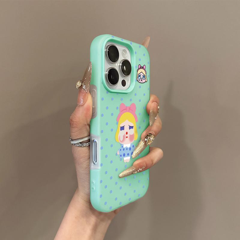 二合一果冻哭泣女孩适用苹果16promax手机壳肤感iphone15保护套14|undefined