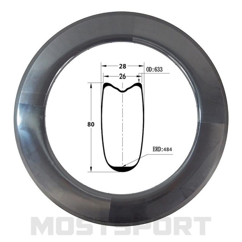 700C Road Tubular Tire Carbon Fiber Rim 80mm High 26mm Wide 700C Road Tubular Tire Carbon Fiber Rim 80mm High 26mm Wide