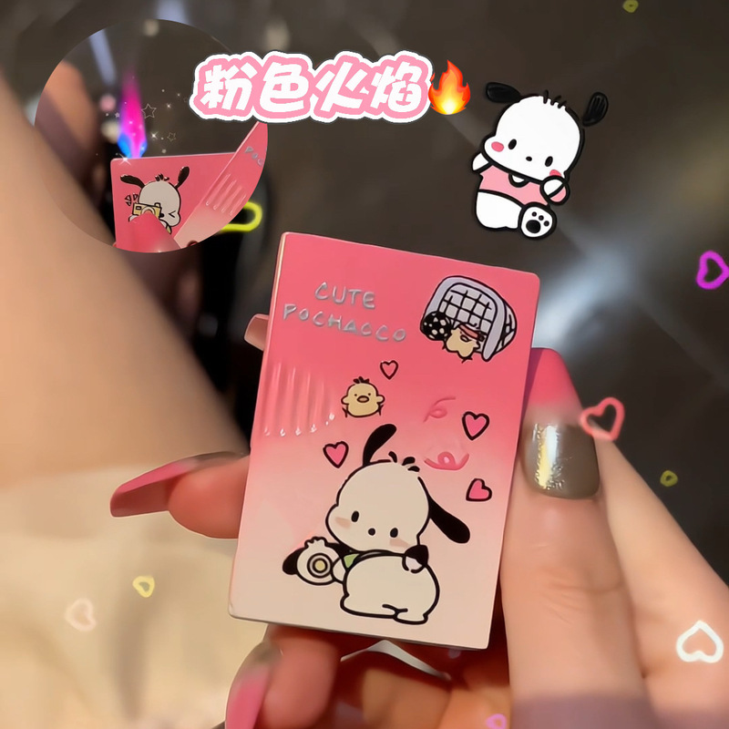 Dropshipping Ins Cute Buzz Lightyear Pink Flame Windproof Lighter Inflatable Popular Oil Painting High-Value Lighter