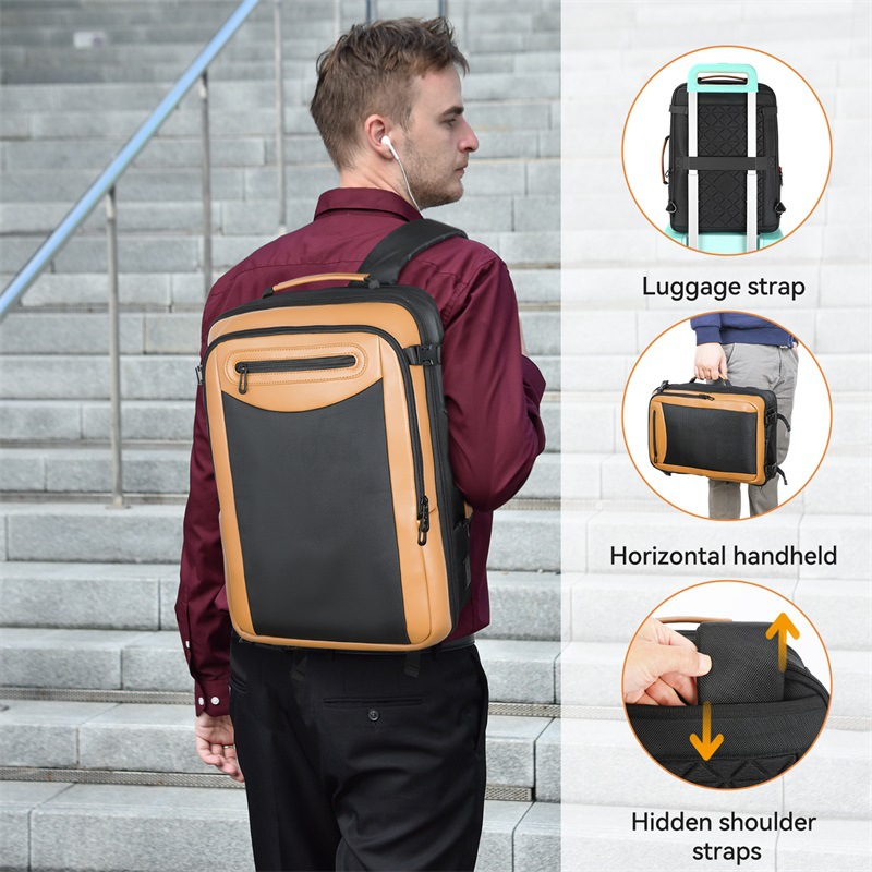 맞춤형 스테레오 컴퓨터 배낭 여행 남성 비즈니스 배낭 대용량 컴퓨터 가방 방수 범용 배낭