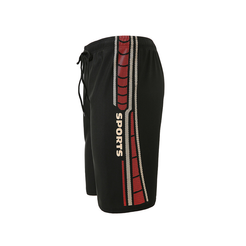 Summer men's swim shorts with side SPORT print, drawstring elastic waist, quick-dry beach shorts, casual sports shorts Summer men's swim shorts with side SPORT print, drawstring elastic waist, quick-dry beach shorts, casual sports shorts