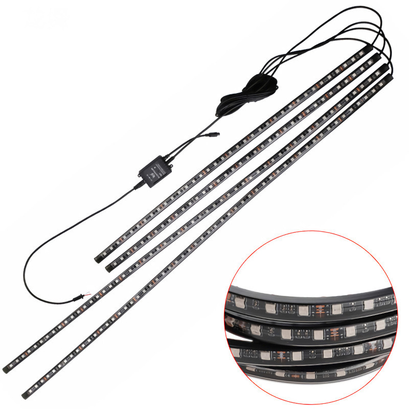 High-Brightness Modified Car Underbody Lights, Waterproof Flashing Led Flow Lights, Car Chassis Lights, Decorative Colorful Sound-Controlled Ambient Lights