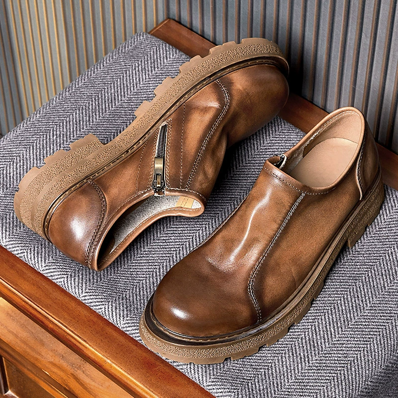 Кожаная обувь ручной работы мужская обувь деловая Повседневная модная обувь из мягкой кожи с мягкой подошвой для вождения педаль мужская кожаная обувь ленивая обувь оптом