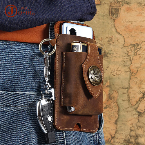 Phone Waist Bag Cross-Border Genuine Leather Tactical Waist Bag Men's Phone Bag Mademoiselle Leather Sports Waist Bag For Men Waist Bag