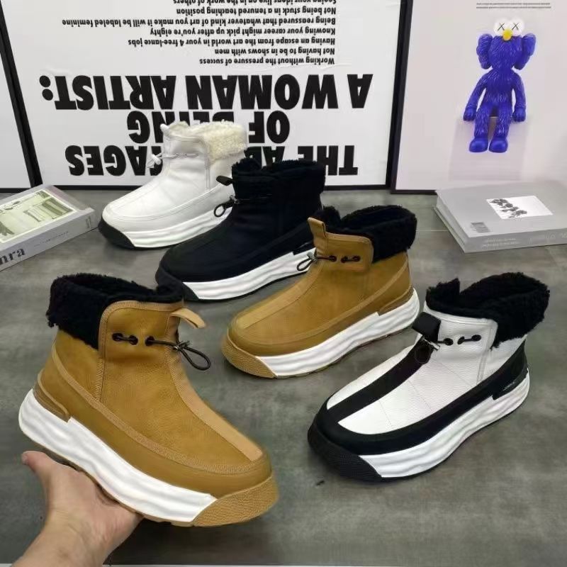 Neue, mit Fell integrierte Schneeschuhe 2024, trendige High-Top-Schuhe mit warmen und plüschigen, vielseitigen Martin-Stiefeln im britischen Stil_voghion.com