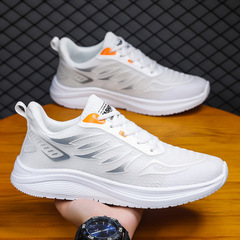 New Men's Shoes Popcorn Soft Sole Casual Sports Shoes Men's Mesh Breathable Cold Glue Shoes Thick Sole Night Light Running Shoes