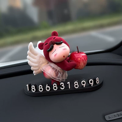 New Model Xiaoxin Temporary Parking Number Plate for Car, Interior Decoration Ornament, Phone Number for Moving the Car, High-End Style for Women (Nömrəli dayanma kartı) - red-angel-shin-chan-parking-sign
