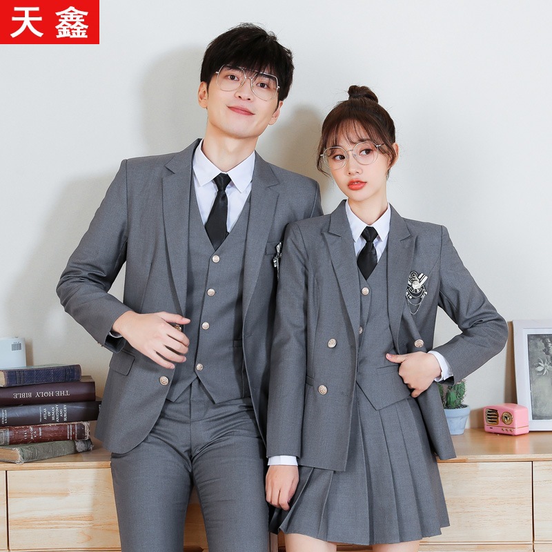 Preppy style suit jacket women's spring and autumn men's and women's same JK uniform school uniform British style fashion casual suit suit
