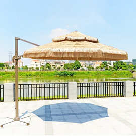 茅草伞罗马伞稻草毛草伞室外庭院遮阳伞3米伞防水防雨户外太阳伞