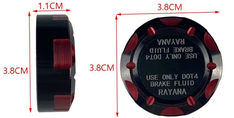 Motorcycle electric bike modification accessories foot brake direct push pump RAYANA aluminum cover dual-color CNC aluminum alloy transparent oil cup