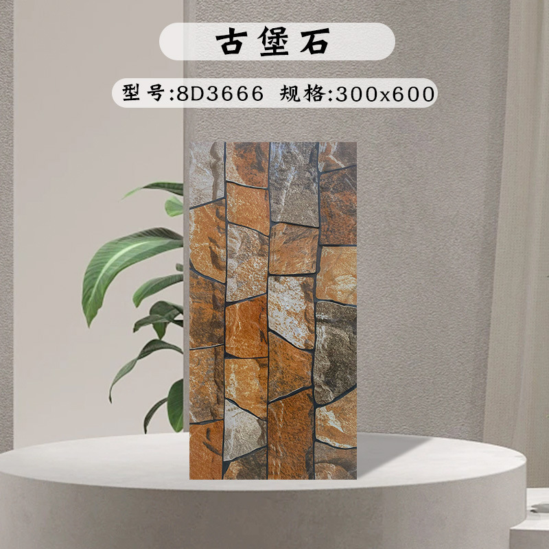 屋外のベランダの庭の壁のれんがの文化の石のアメリカの郷は古いタイルの農村の別荘の庭の花園の外壁をまねます。|undefined