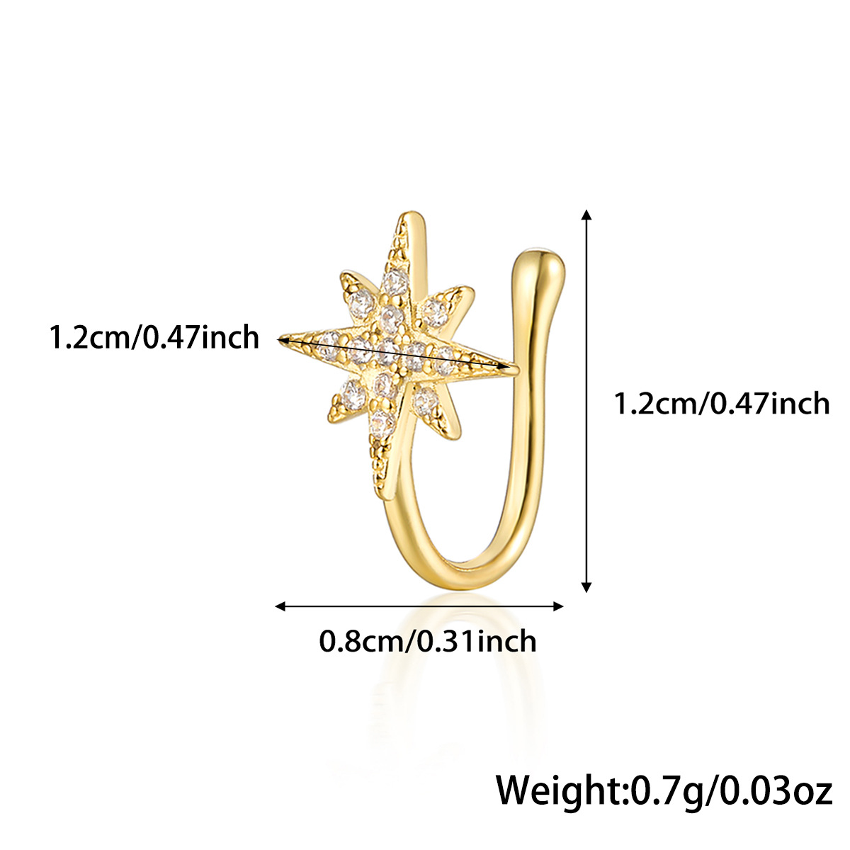 3g Weight 0.03µm Gold Plating Thickness Electroplating Gold Plating Process 18K Real Gold Plated, Platinum Plated Plating Material Zircon Inlay Material Nose Ring Classification 1 Piece Quantity Holiday, Daily, Party Occasion 925 Sterling Silver Material Geometric, Cross, Star, Heart Shape, Flower Pattern Unisex Gender Casual, Streetwear Style Three-dimensional Craft 1 Piece Nose Rings & Studs Casual Streetwear Geometric 925 Sterling Silver Nose Pin 2