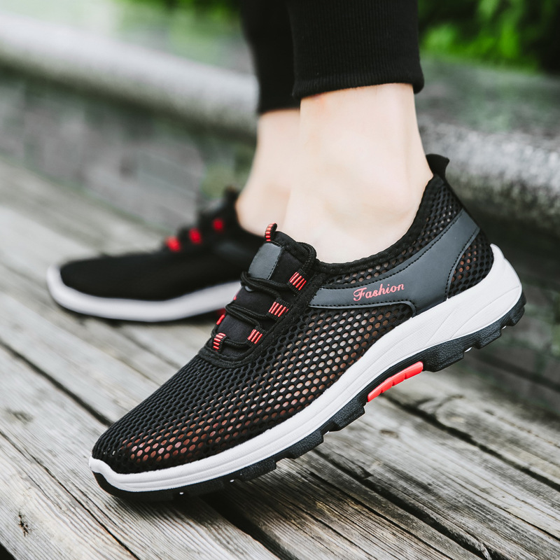 New Summer Men's Shoes Breathable Casual Shoes Mesh Sneakers Non-slip Korean Style Refreshing Shoes Men's Cloth Shoes All-match