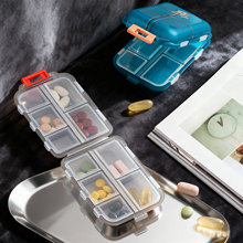 跨境双层小药盒分装盒随身便携药丸盒子透明10分格密封药品收纳盒