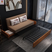 多功能沙发床折叠两用伸缩单人小户型网红家用实木可拆洗布艺沙发