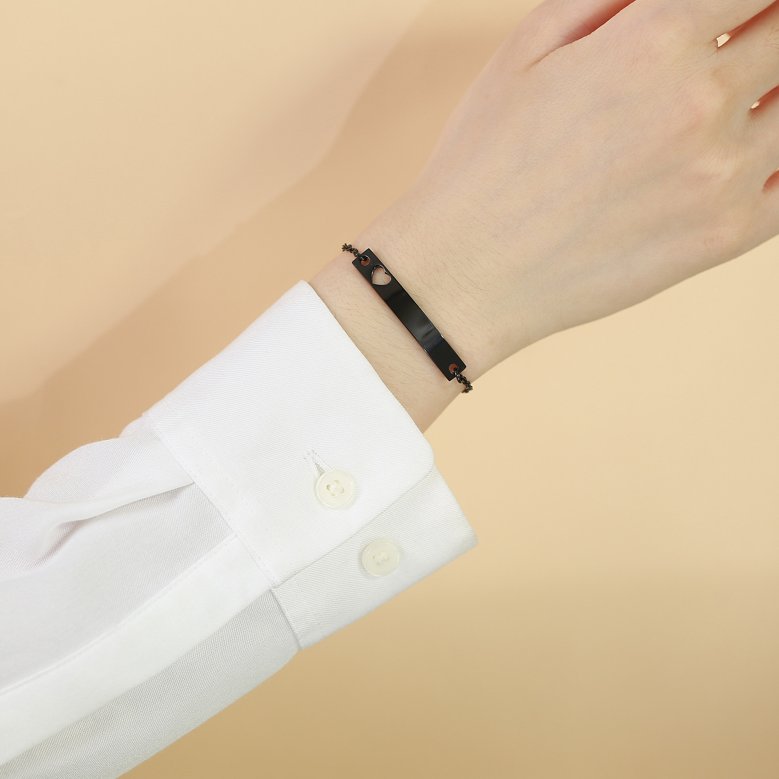 Fashion Heart Shape Stainless Steel Plating Bracelets 1 Piece