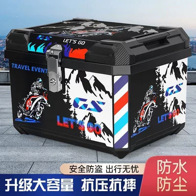 Universal motorcycle tail box, electric vehicle trunk, large storage box, waterproof and thickened delivery box for electric scooters