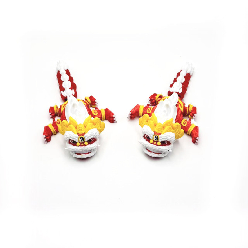 3D打印醒狮舞狮中国吉祥麒麟关节可动手办儿童玩具礼物车载摆件|undefined