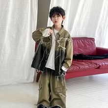 男童牛仔套装秋季韩版童装2025春秋新款儿童时尚宽松两件套牛仔衣