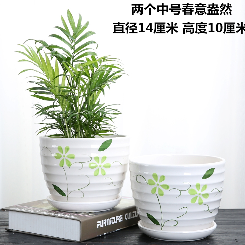 세라믹 - 봄이 가득한 중형 2개 세트