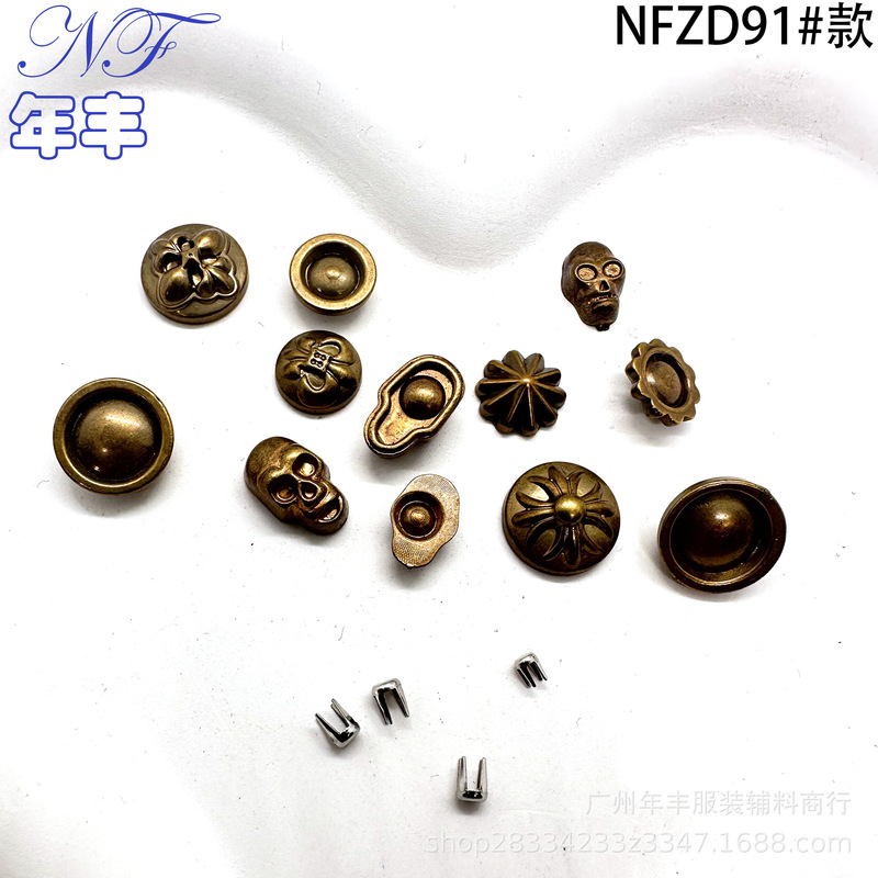 Source Factory Plastic Abs Electroplated Skull Claw Umbrella Spearhead Pattern Antique Gold Wholesale Rivet Buckle Source Factory Plastic Abs Electroplated Skull Claw Umbrella Spearhead Pattern Antique Gold Wholesale Rivet Buckle