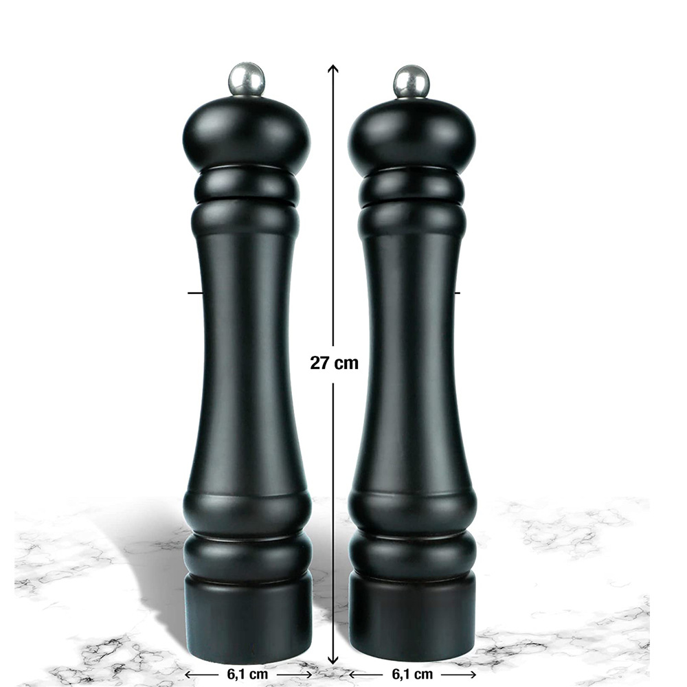 Clásico negro molino de pimienta de espesor ajustable sal de mar molinillo especias molinillo de cerámica de molienda núcleo amoladora