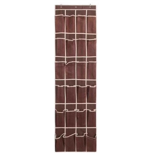 24-grid non-woven fabric bedroom multi-functional hanging bag storage bag for girls' dormitory, door-hanging shoe bag, wearable shoe storage