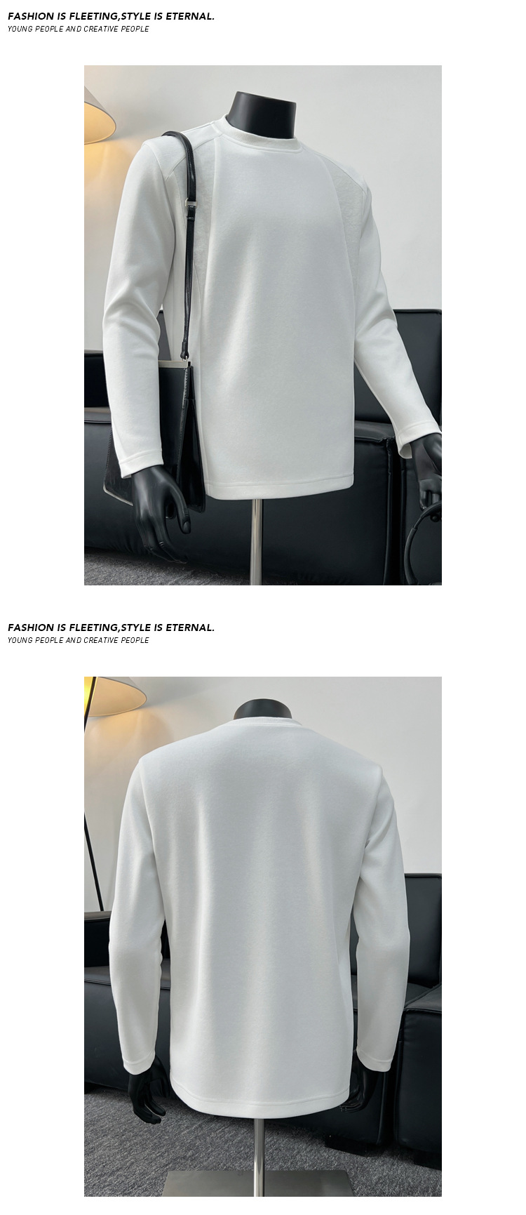Mamba Cotton American Style Patchwork Long Sleeve T-shirt Men_voghion.com