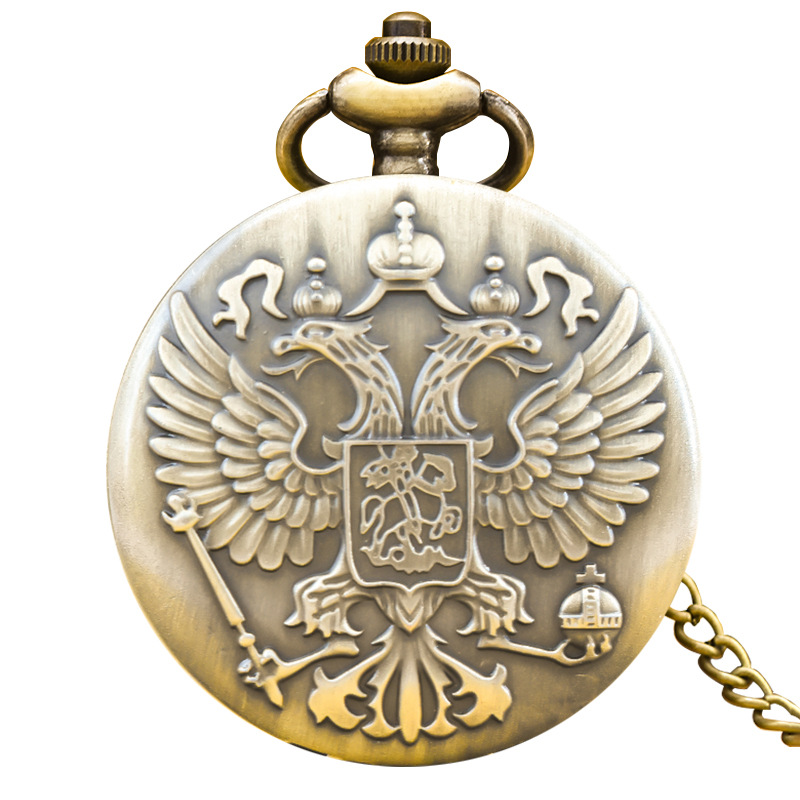 Foreign Trade Hot Double Eagle Large Pocket Watch German Dong Flip Green Bronze Personality Creative Nostalgic Classic Cross-border Pocket