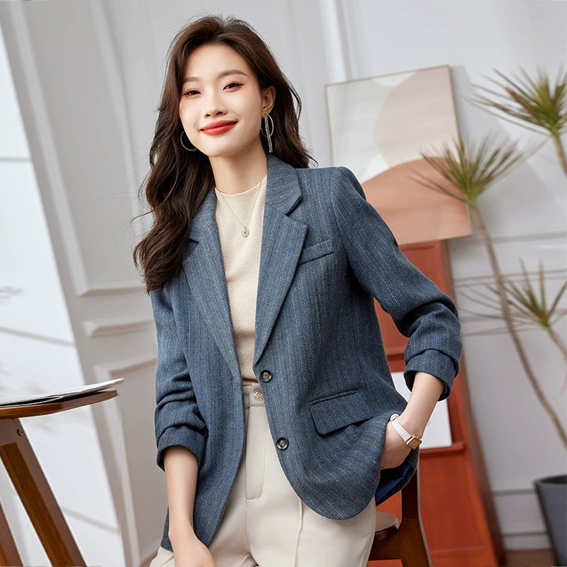 Short autumn suit for leisure, woolen jacket, for teenagers, Korean style