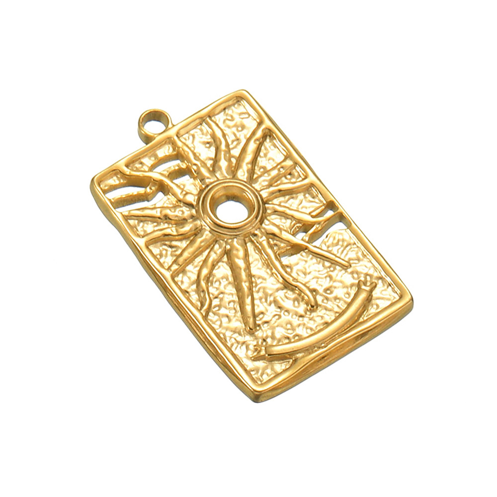 5 PCS/Package Quantity 5 PCS/Package 304 Stainless Steel Irregular Sun Tree Sandblasted Polished Brushed Pendant