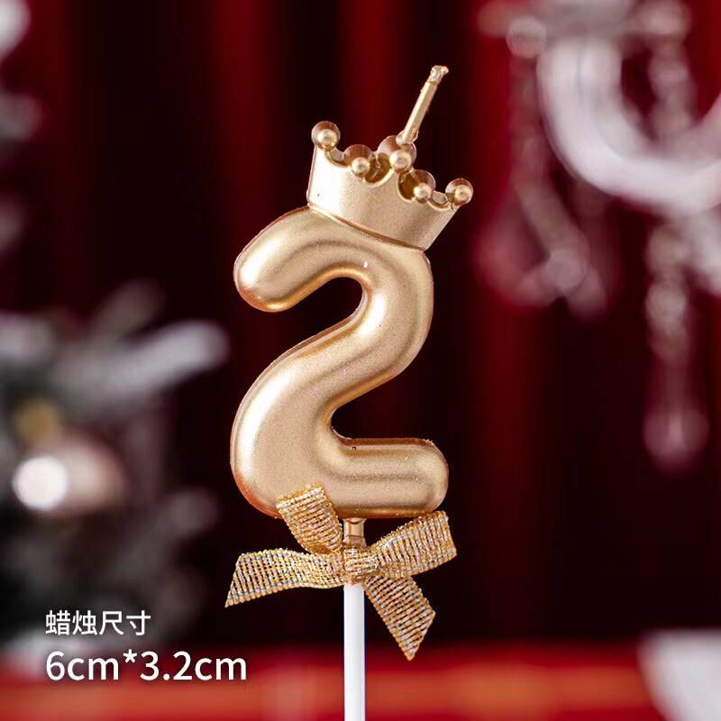 网红彩色皇冠蝴蝶结数字蜡烛生日蛋糕装饰插件周岁派对烘焙装扮|undefined