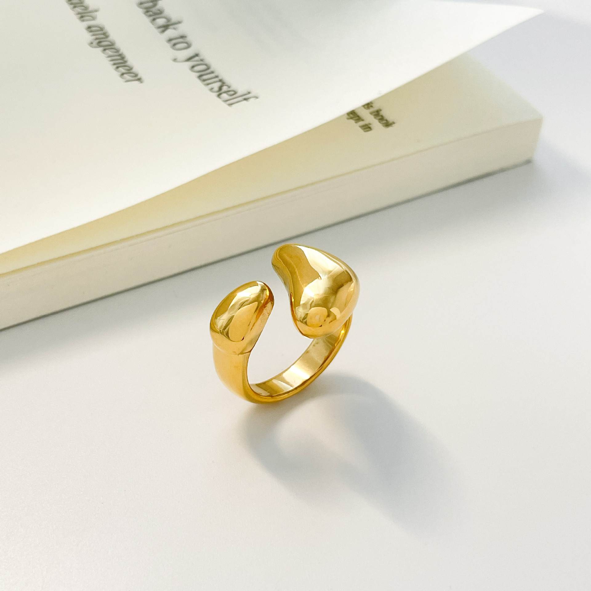 Joyería Al Por Mayor Estilo Simple Estilo Clásico Geométrico Acero Titanio Enchapado Anillos display picture 7