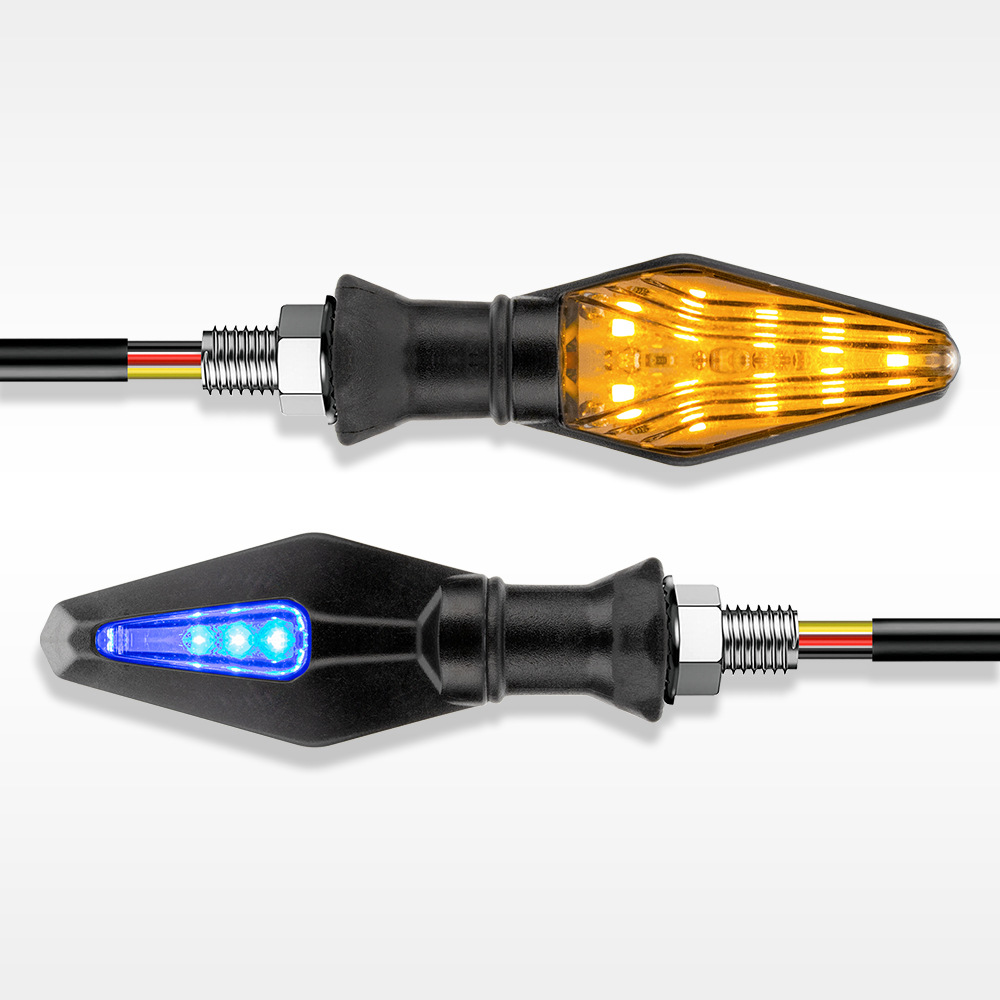 Accesorios de modificación de la motocicleta universal de doble cara de dos colores LED Luz indicadora de señal de giro de la motocicleta