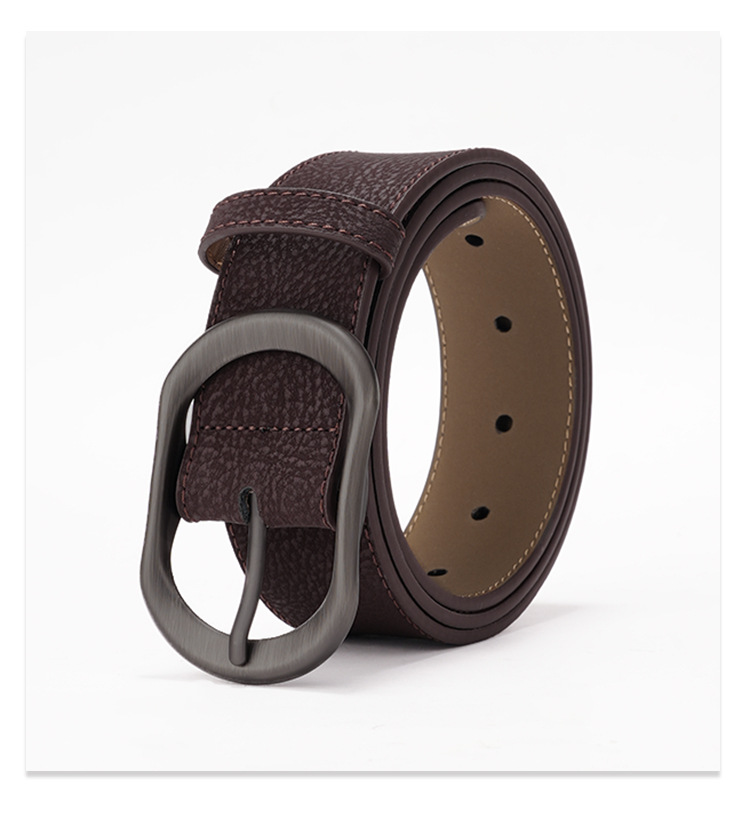 Neue Anzughose aus echtem Leder, schlichte Dornschließe, vielseitiger Gürtel aus Rindsleder für Damen_voghion.com