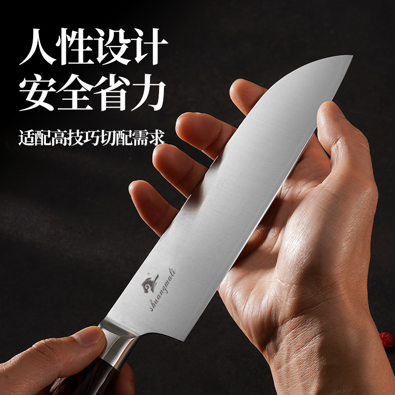 Cuchillo de estilo japonés 9Cr18MoV material afilado y duradero cuchillo de cocina en stock compra por lotes