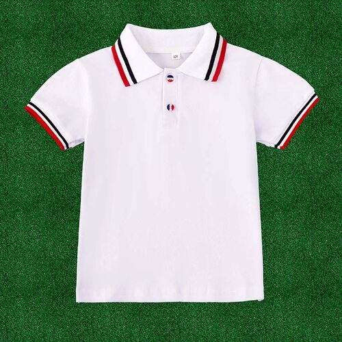 Children's polo shirt 31888 school uniform standard boys and girls, middle and old children, short-sleeved T-shirt, pure cotton white collared top