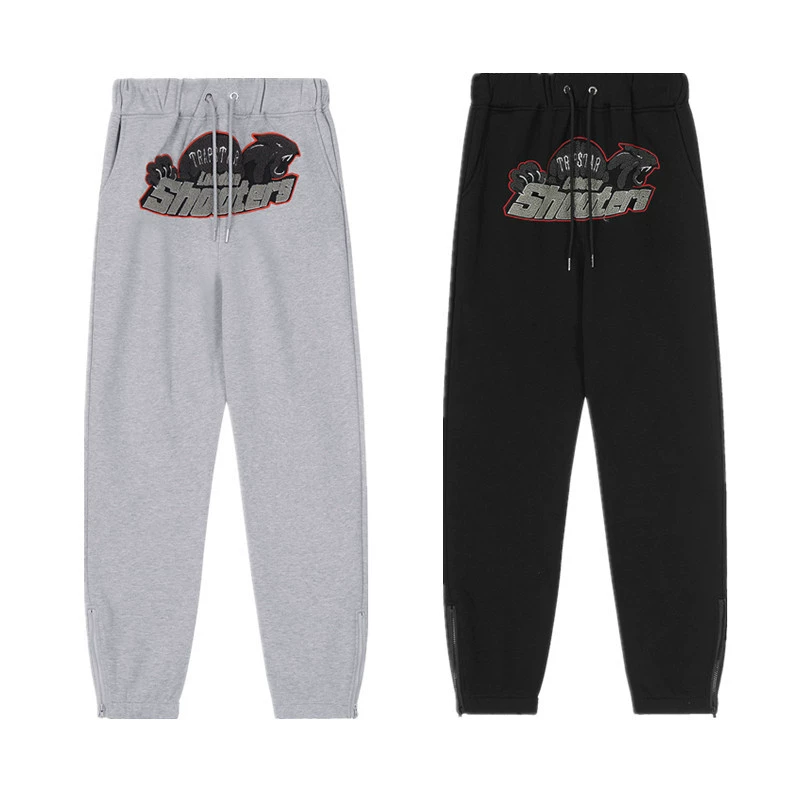 Европейский и американский модный бренд Trapstarr с вышивкой из красного и черного полотенца с головой тигра для мужчин и женщин, пары, повседневные брюки, свободные брюки
