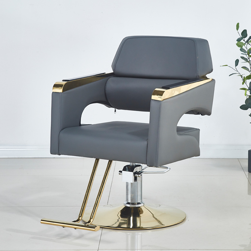 Silla de peluquería Silla de peluquería Silla de peluquería Silla de corte de pelo minimalista moderna Silla de peluquería de acero inoxidable de elevación giratoria
