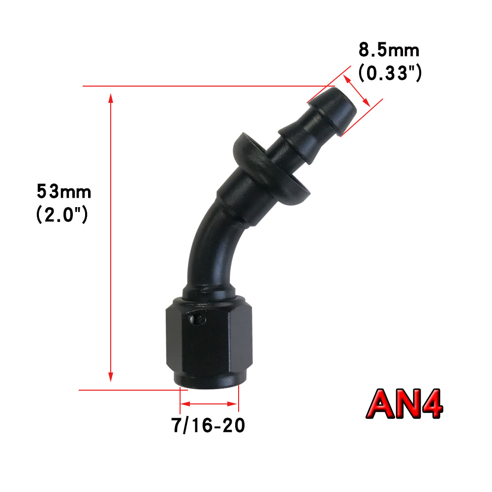 Digər kuzov və aksesuarlar, Qìchē Oil Cooler Fitting - an4-45-black