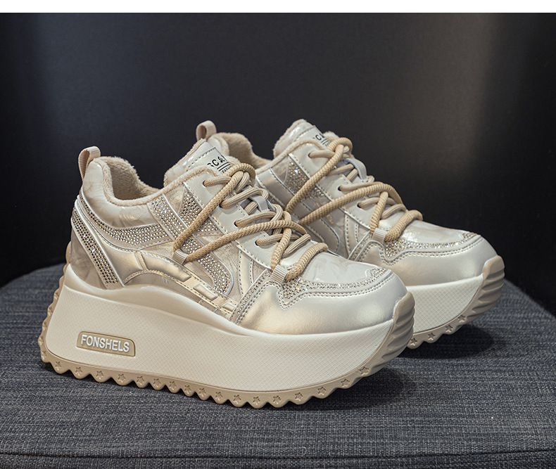 Giày sneaker nữ đế dày chunky phong cách cổ điển phối màu thời trang — M2992-1 plus nhung màu sâm panh, M2992 lót đơn màu sâm panh, M2992 lót đơn màu tím, M2992-1 plus nhung tím chi tiết 15