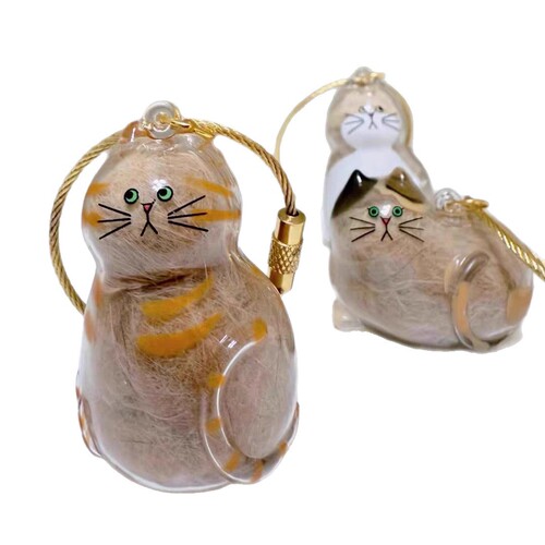 Transparent Cat Hair Storage Box, Keychain, Cat Hair Twist Egg, Cat Hair Storage Capsule, Twist Egg Case, Collectible