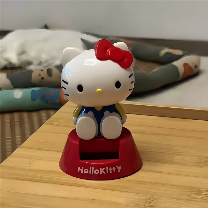 ハローキティ 車の装飾品 ソーラーハローキティ ボブルヘッド人形 中央制御装飾 車のインテリアアクセサリー|undefined