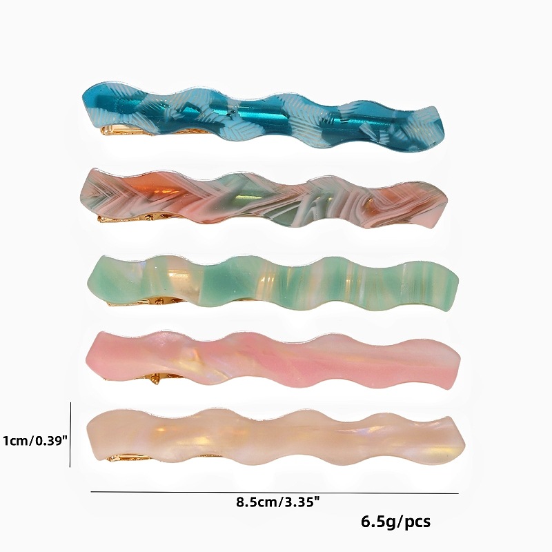 Nicho de estilo coreano clip en forma de onda femenino ins estilo Super caliente flequillo lateral clip pico de pato todo partido horquilla de acetato