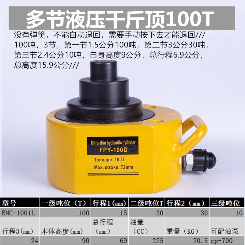 Yuhuan zheniu separó el hueco medio ultrafino horizontal hidráulico del gato 10T20T30T50T100 t de alta calidad