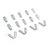 Long white marble fake nails, nail sequins for manicure, suitable for import, 24 pieces